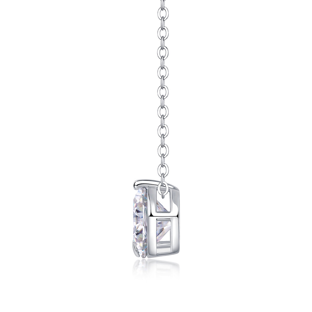 Serene 2 Carat Moissanite Solitaire Pendant Necklace in Sterling Silver