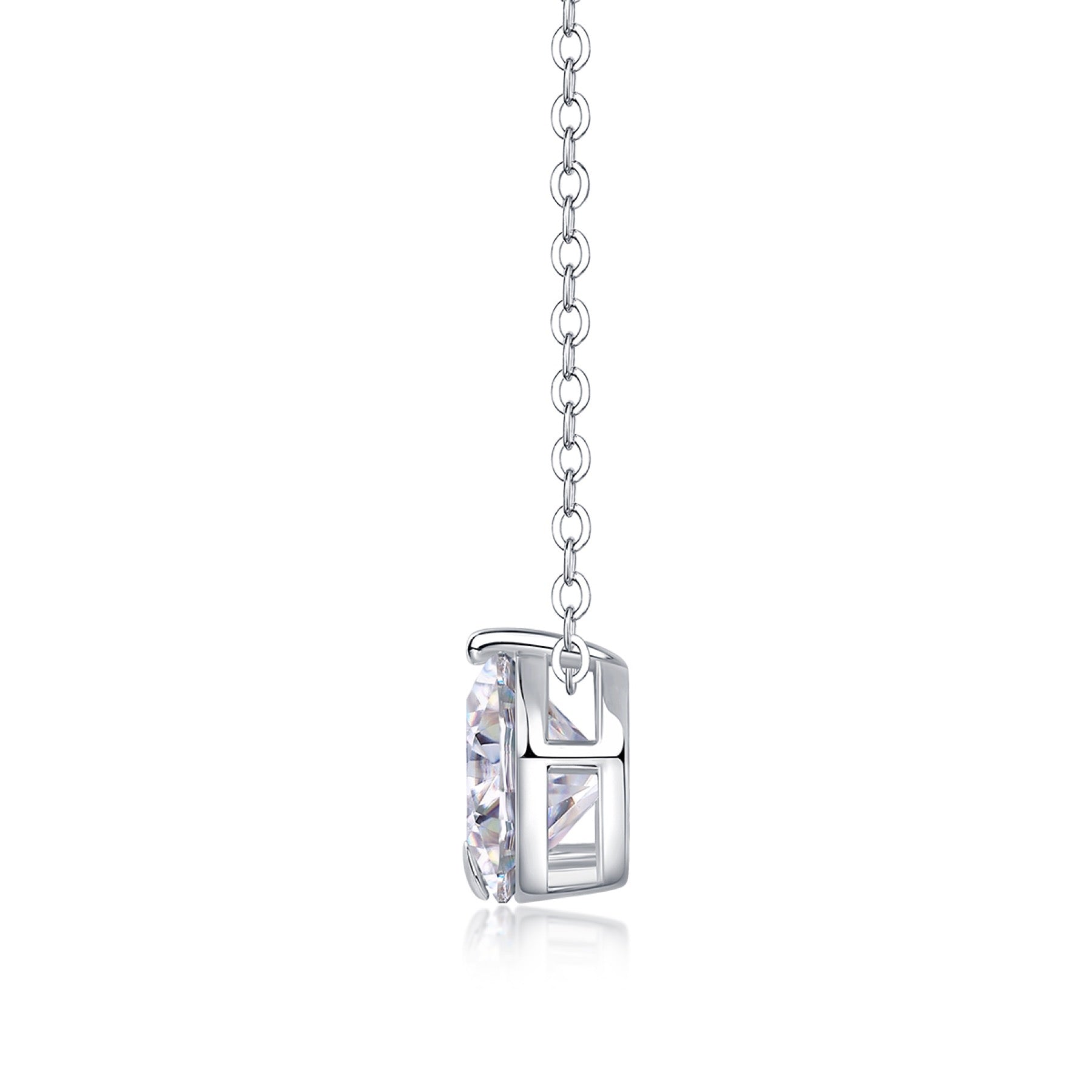 Serene 2 Carat Moissanite Solitaire Pendant Necklace in Sterling Silver