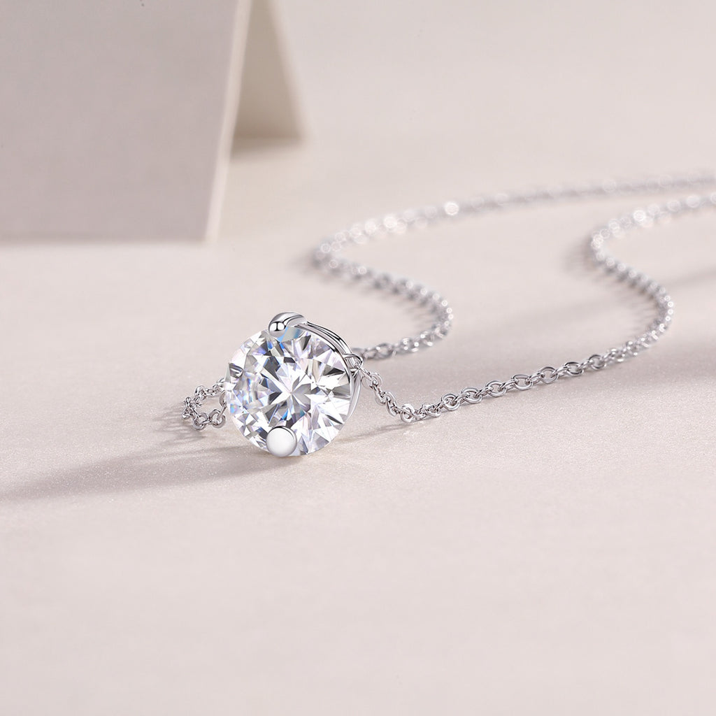 Serene 2 Carat Moissanite Solitaire Pendant Necklace in Sterling Silver