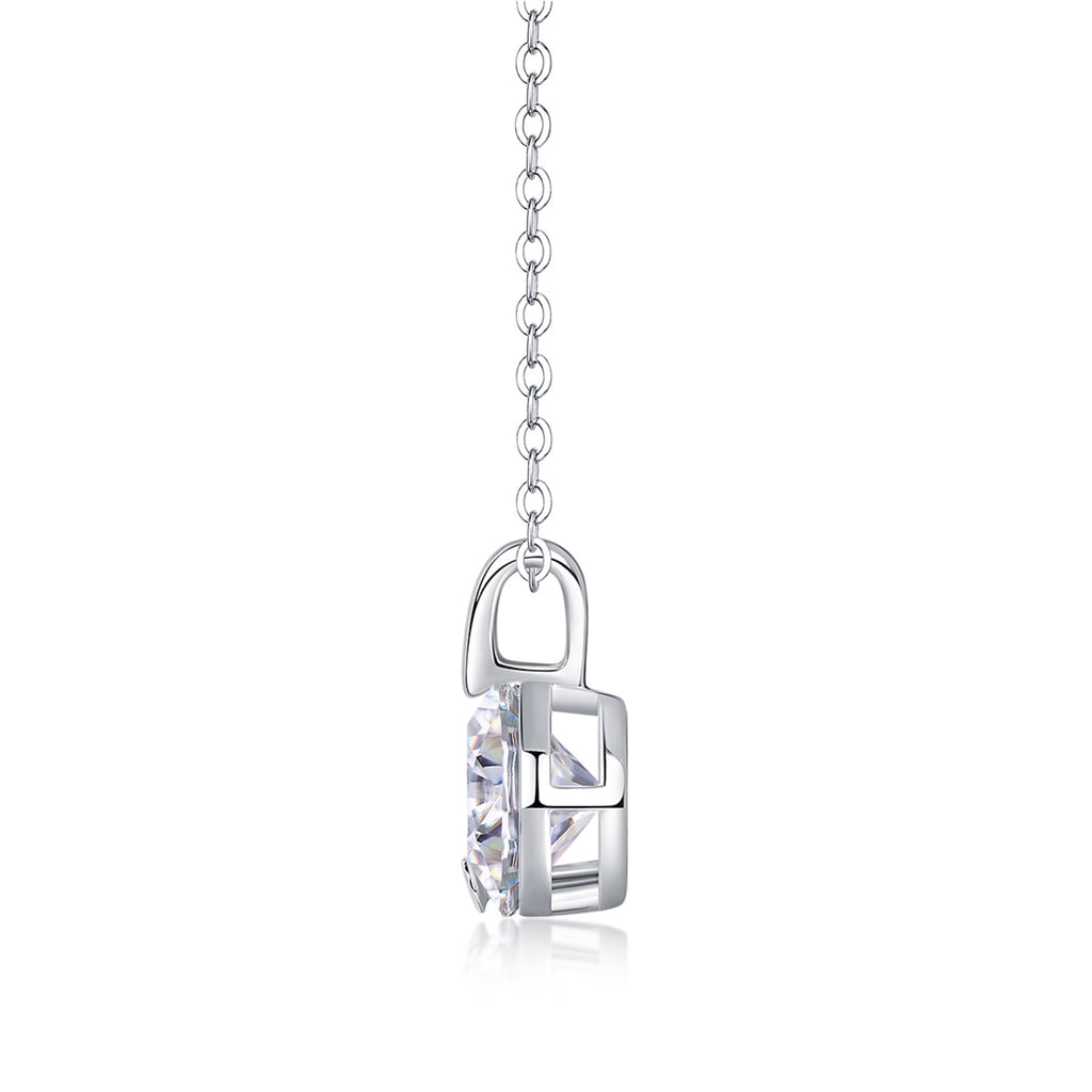 Lucent 2 Carat Moissanite Solitaire Pendant Necklace in Sterling Silver