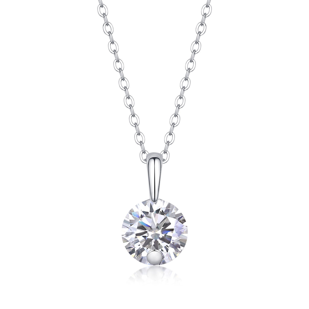 Celeste 2 Carat Moissanite Solitaire Pendant Necklace in Sterling Silver