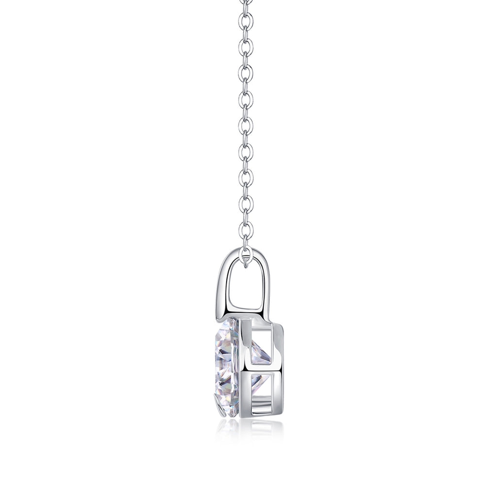 Celeste 2 Carat Moissanite Solitaire Pendant Necklace in Sterling Silver