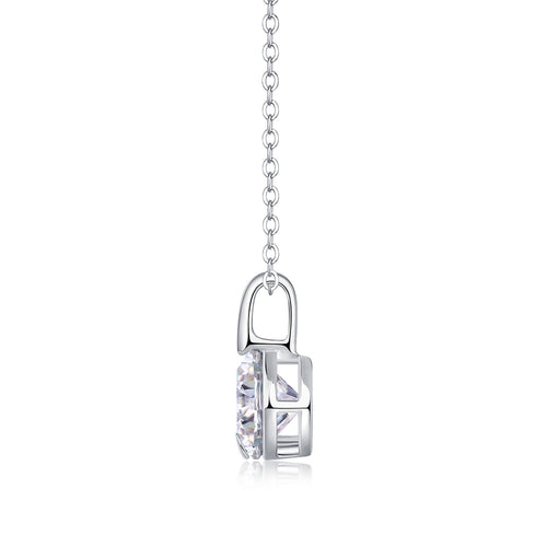 Celeste 2 Carat Moissanite Solitaire Pendant Necklace in Sterling Silver