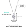 Aurelia Moissanite Marquise Pendant Necklace in Sterling Silver
