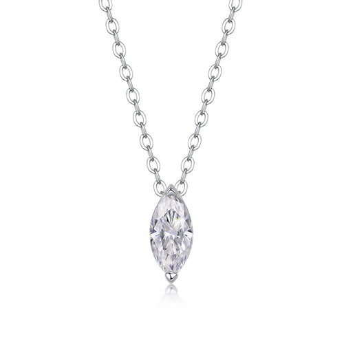 Aurelia Moissanite Marquise Pendant Necklace in Sterling Silver