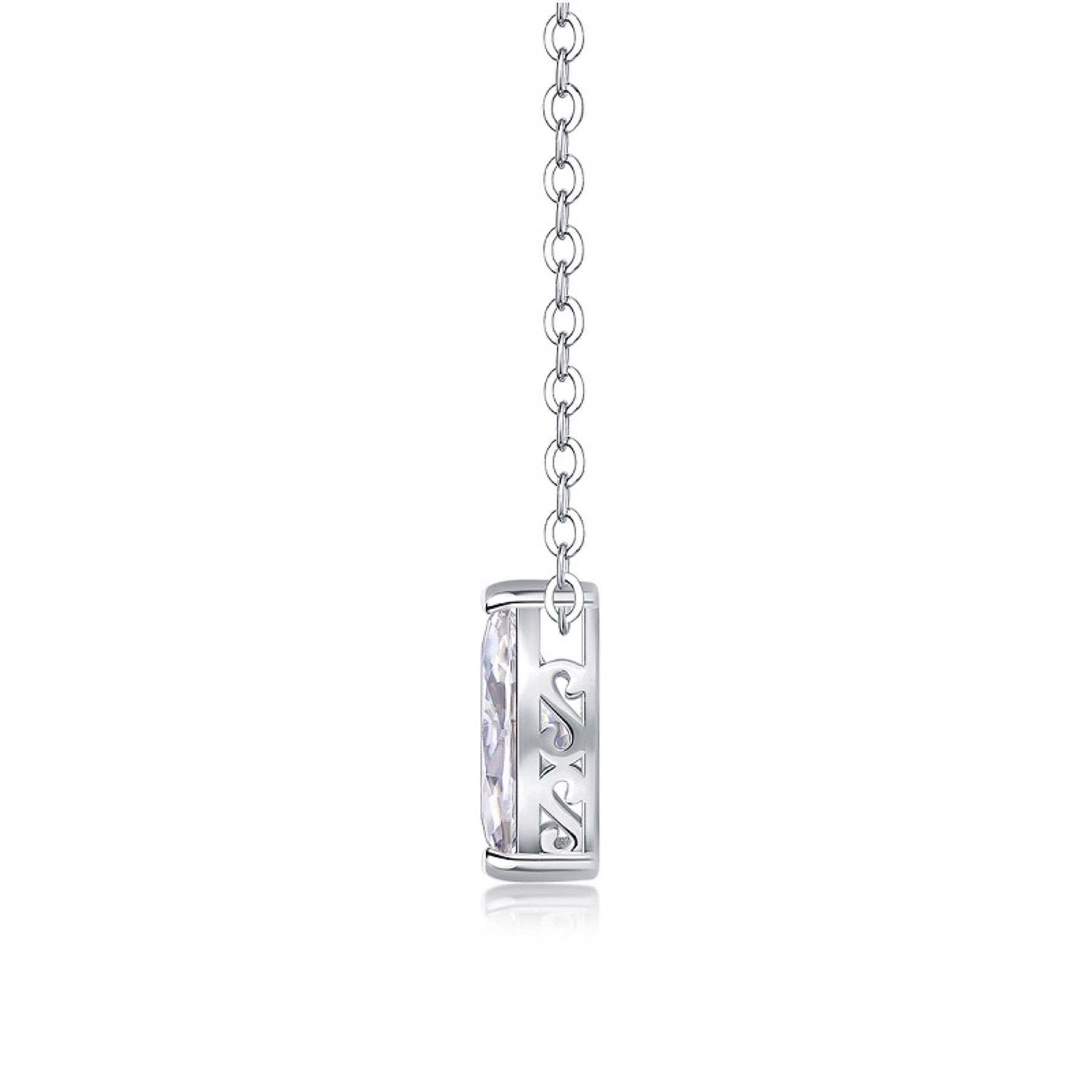 Aurelia Moissanite Marquise Pendant Necklace in Sterling Silver