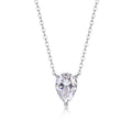 Goutte Moissanite Pear Pendant Necklace in Sterling Silver