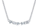 Medley Moissanite Mixed-Cut Bar Necklace in Sterling Silver
