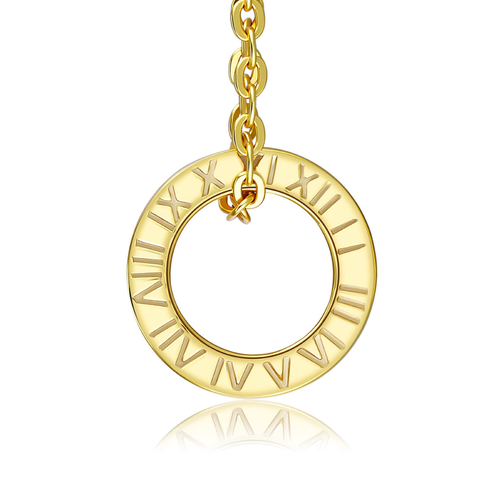 Cirque Moissanite Baguette Barrel Pendant Necklace in Gold-Tone Sterling Silver