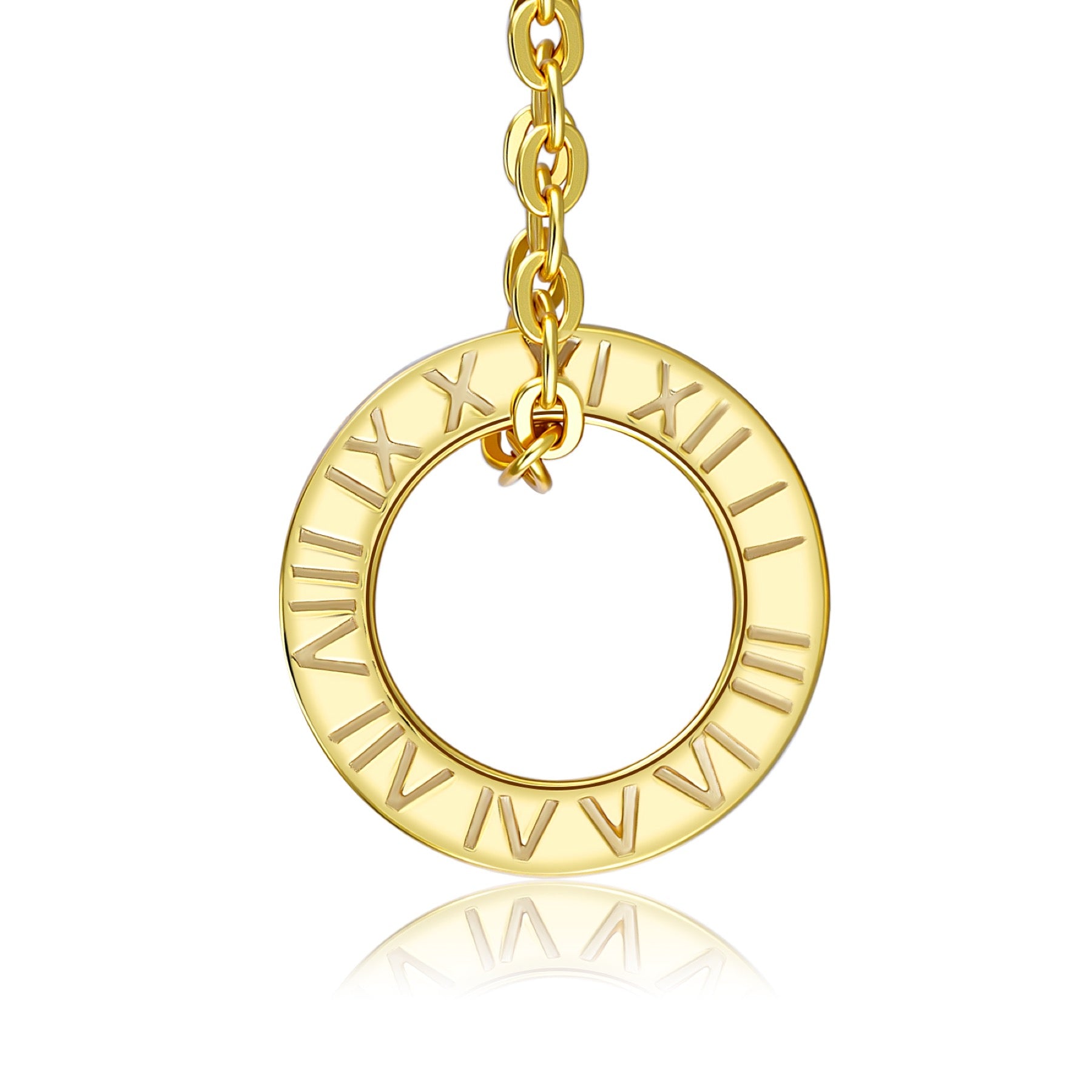 Cirque Moissanite Baguette Barrel Pendant Necklace in Gold-Tone Sterling Silver