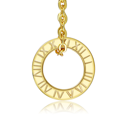 Cirque Moissanite Baguette Barrel Pendant Necklace in Gold-Tone Sterling Silver