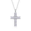 Guiding Light Moissanite Cross Necklace in Sterling Silver