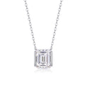 Monolith Moissanite Emerald-Cut Pendant Necklace in Sterling Silver