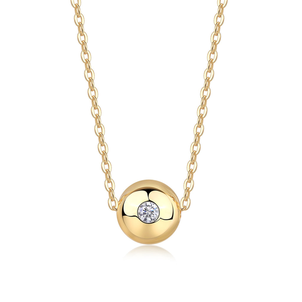Fortune Moissanite Disc Pendant Necklace in Gold-Tone Sterling Silver