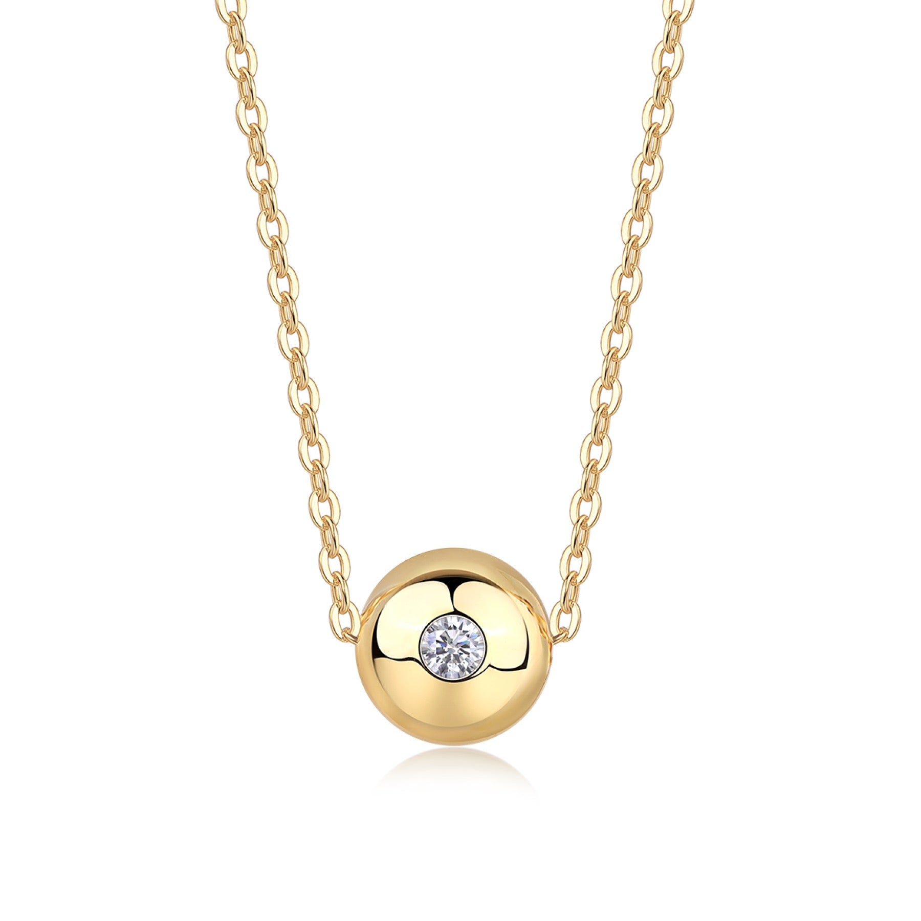 Fortune Moissanite Disc Pendant Necklace in Gold-Tone Sterling Silver