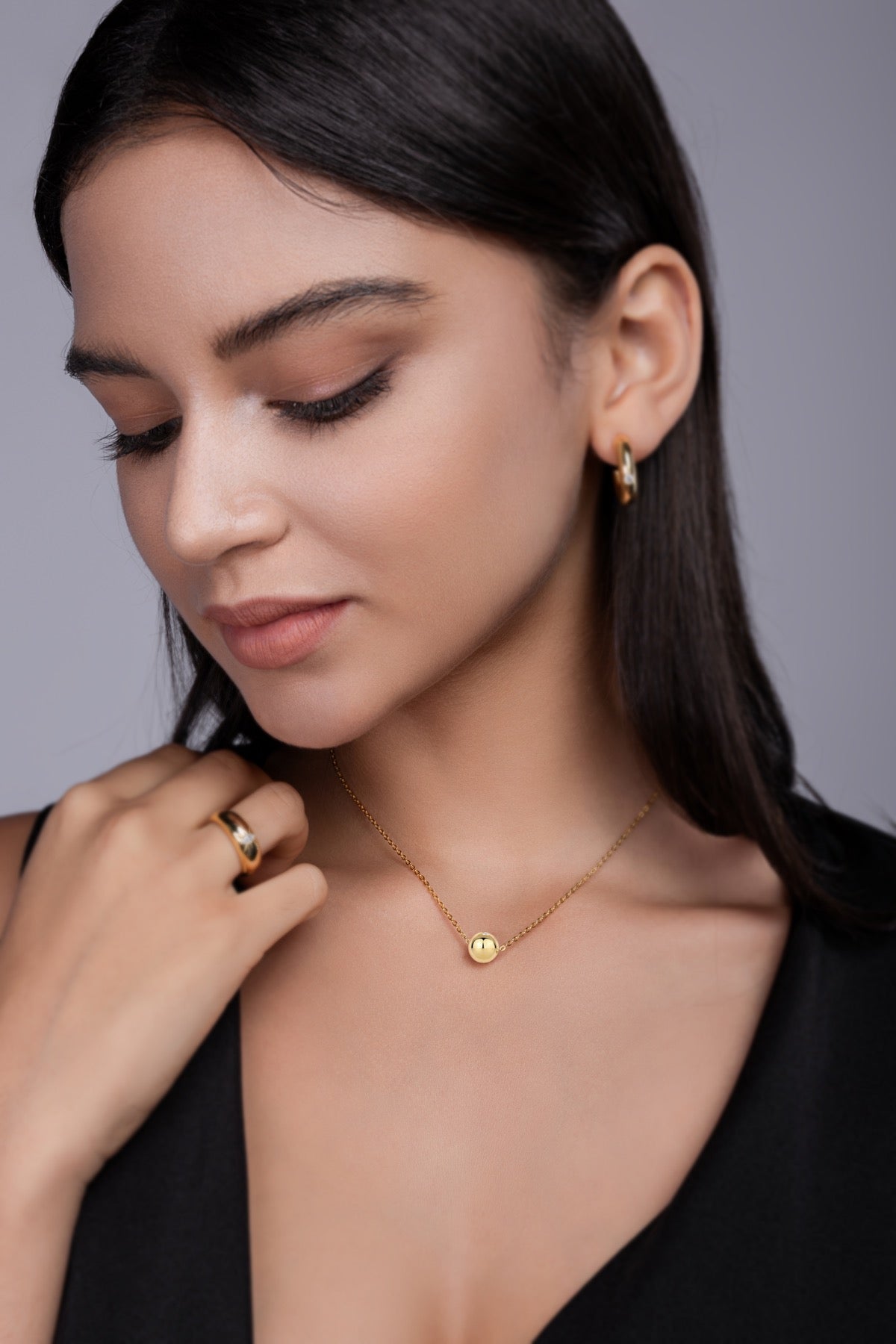 Fortune Moissanite Disc Pendant Necklace in Gold-Tone Sterling Silver