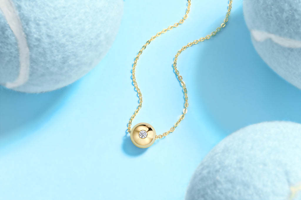 Fortune Moissanite Disc Pendant Necklace in Gold-Tone Sterling Silver