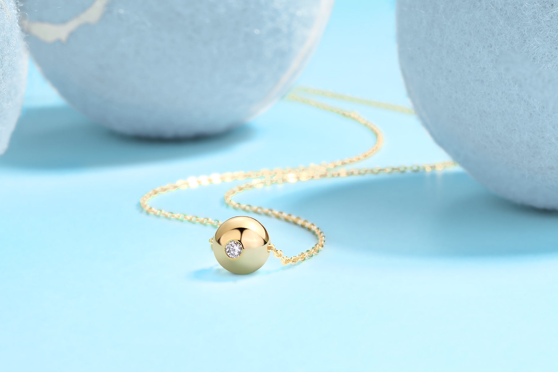 Fortune Moissanite Disc Pendant Necklace in Gold-Tone Sterling Silver