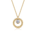 Luna 0.5 Carat Moissanite Circle Pendant Necklace in Gold-Tone Sterling Silver
