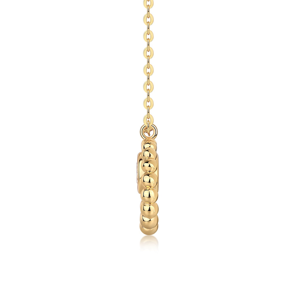 Luna 0.5 Carat Moissanite Circle Pendant Necklace in Gold-Tone Sterling Silver