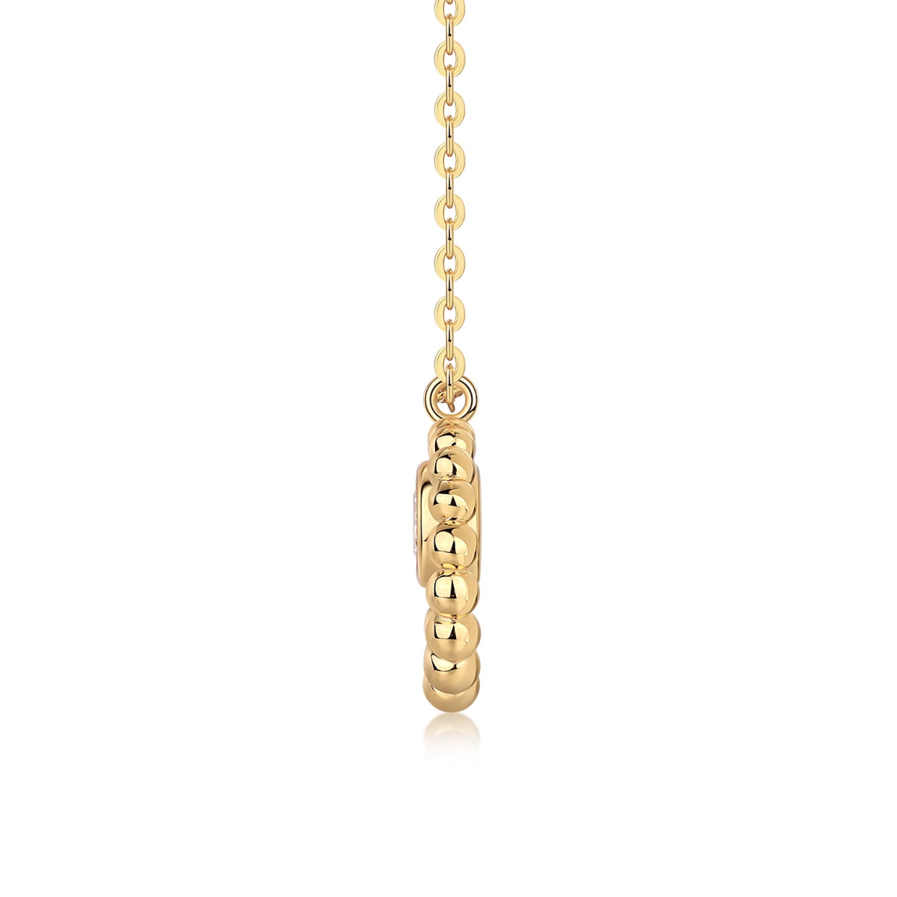 Luna 0.5 Carat Moissanite Circle Pendant Necklace in Gold-Tone Sterling Silver