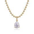 Wishlight Moissanite Pear Pendant Necklace in Gold-Tone Sterling Silver