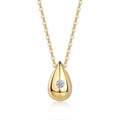 Reverie Moissanite Teardrop Pendant Necklace in Gold-Tone Sterling Silver