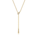 Meridian Moissanite Lariat Necklace in Gold-Tone Sterling Silver