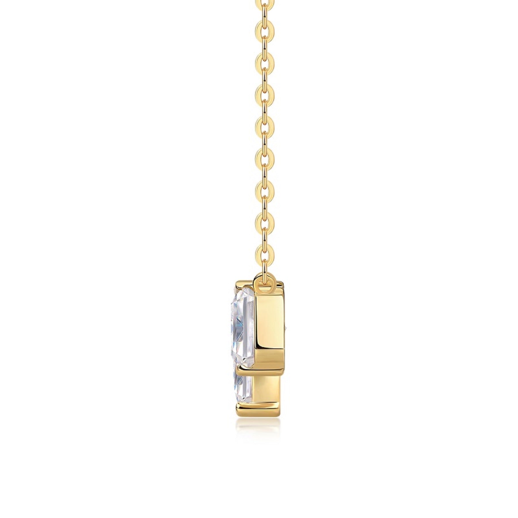 Duet Moissanite Two-Stone Necklace in Gold-Tone Sterling Silver