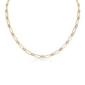 Sunward Moissanite Paperclip Chain Necklace in Gold-Tone Sterling Silver