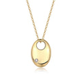 Firstlight Moissanite Oval Pendant Necklace in Gold-Tone Sterling Silver