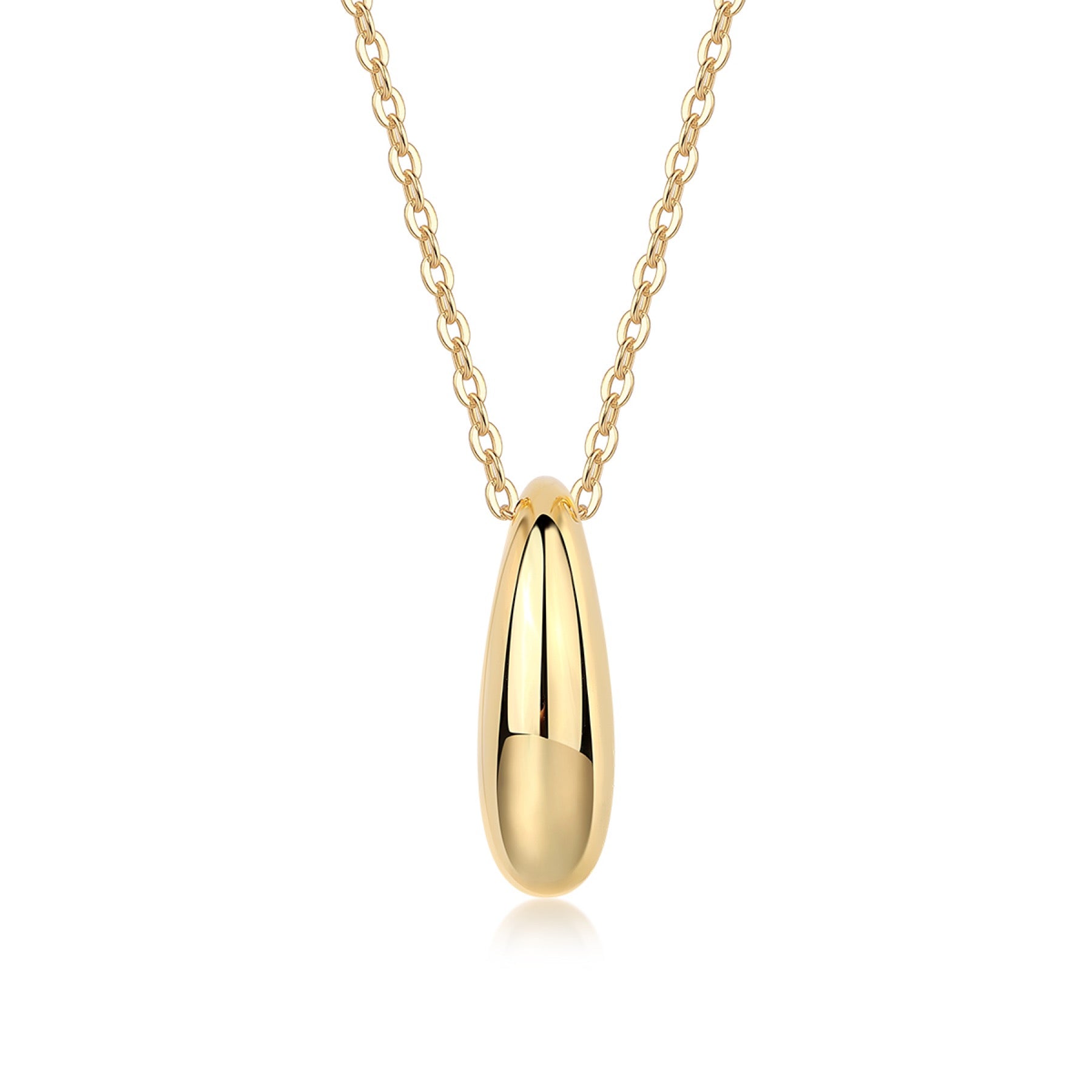 Firstlight Moissanite Oval Pendant Necklace in Gold-Tone Sterling Silver