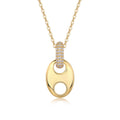 Adrift Moissanite Mariner Link Pendant Necklace in Gold-Tone Sterling Silver