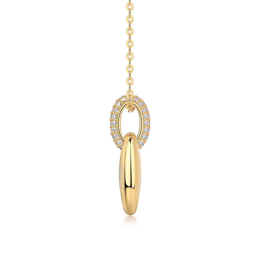 Adrift Moissanite Mariner Link Pendant Necklace in Gold-Tone Sterling Silver
