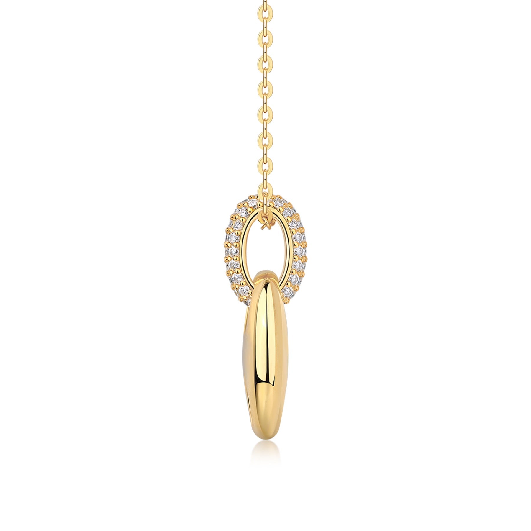 Adrift Moissanite Mariner Link Pendant Necklace in Gold-Tone Sterling Silver