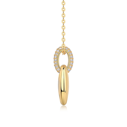 Adrift Moissanite Mariner Link Pendant Necklace in Gold-Tone Sterling Silver