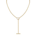 Aria Moissanite Beaded Toggle Necklace in Gold-Tone Sterling Silver