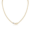 Twine Moissanite Beaded Station Necklace in Gold-Tone Sterling Silver