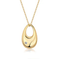 Dusk Moissanite Dome Teardrop Pendant Necklace in Gold-Tone Sterling Silver