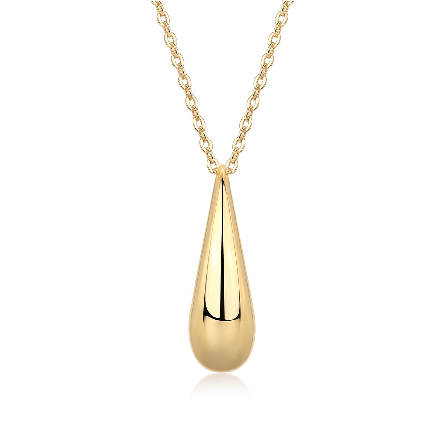 Dusk Moissanite Dome Teardrop Pendant Necklace in Gold-Tone Sterling Silver