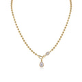Twilight Moissanite Pear Pendant Necklace in Gold-Tone Sterling Silver