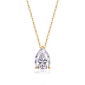 Moonrain Moissanite Pear Pendant Necklace in Sterling Silver