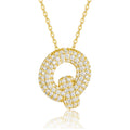 Initial Q Moissanite Bubble Pendant Necklace in Gold-Tone Sterling Silver