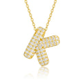 Initial K Moissanite Bubble Pendant Necklace in Gold-Tone Sterling Silver