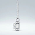 Solstice 1 Carat Moissanite Halo Pendant Necklace in Sterling Silver