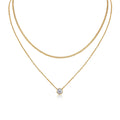 Ember 1 Carat Moissanite Layered Solitaire Necklace in Gold-Tone Sterling Silver