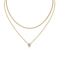 Ember 1 Carat Moissanite Layered Solitaire Necklace in Gold-Tone Sterling Silver