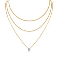 Torrent 1 Carat Moissanite Triple Layered Necklace in Gold-Tone Sterling Silver