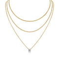Torrent 1 Carat Moissanite Triple Layered Necklace in Gold-Tone Sterling Silver