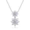 Sunbloom 1 Carat Moissanite Flower Pendant Necklace in Sterling Silver